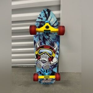 Colorful Skateboard with Red, Yellow, and Blue Design